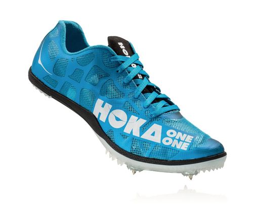 Hoka One One Herre Rocket Md Track Pigsko Cyan/Hvit Norge-06WAB